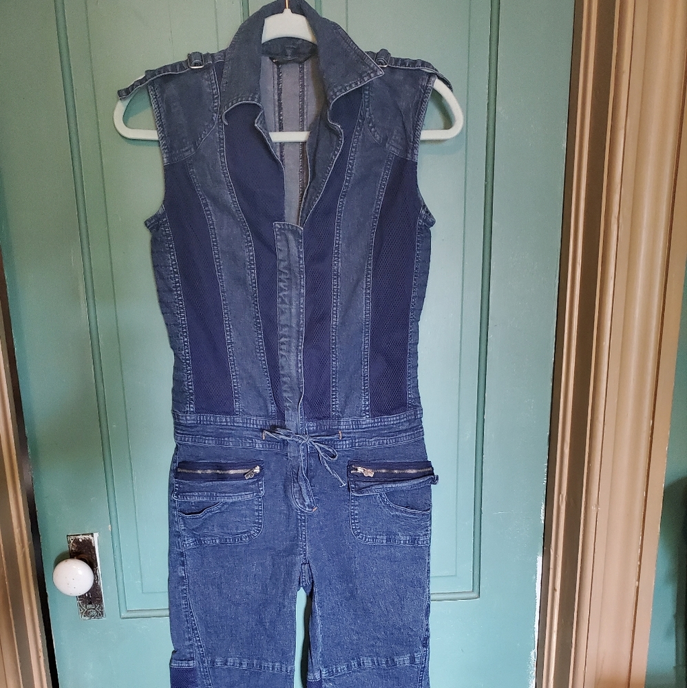 Vintage Rocawear denim zip front jumpsuit